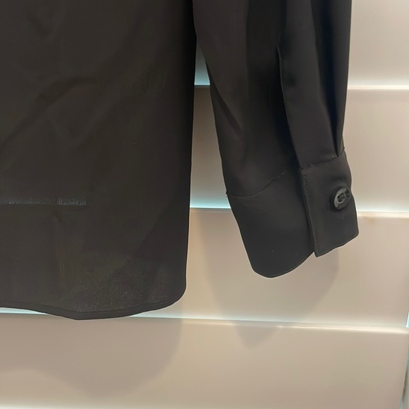 BCBGeneration Black Drape Front Blouse, Size Small - Picture 4 of 6